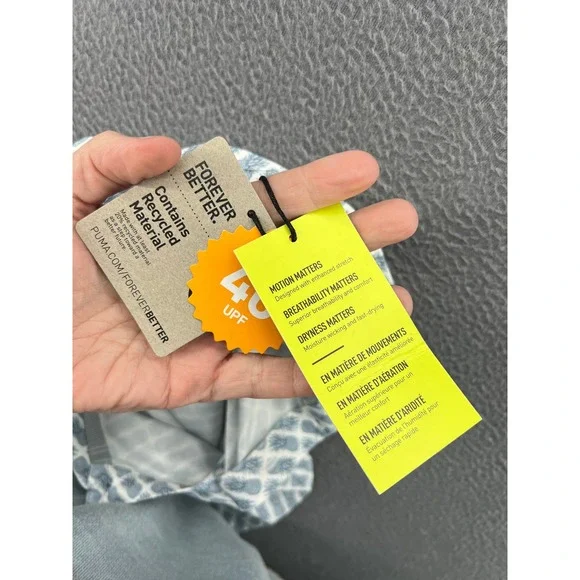 Puma Golf Polo Shirt Boys Large White Grey Pineapple Print Short Sleeve Logo - Picture 12 of 13